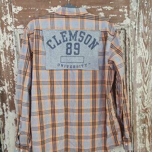 unique Flannel with Patch on the back L